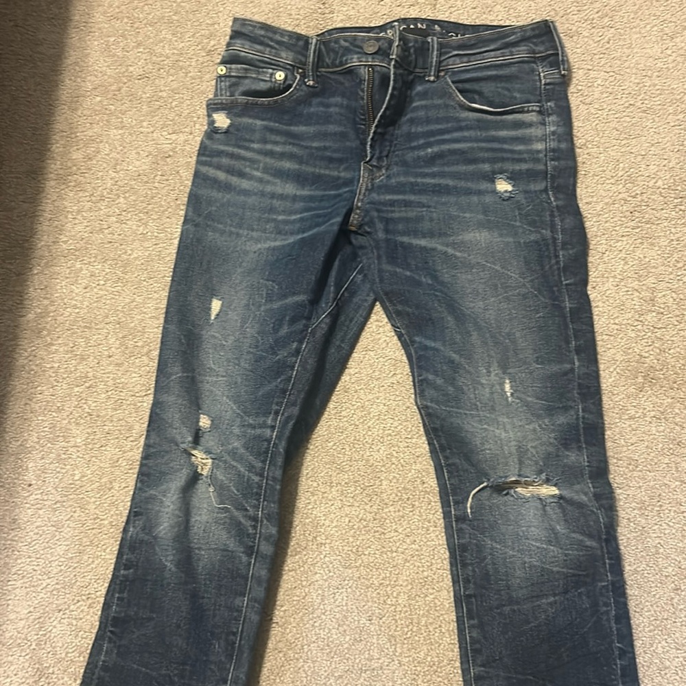 American Eagle men’s move free slim airflex destroyed look 32 x 32 jeans  new